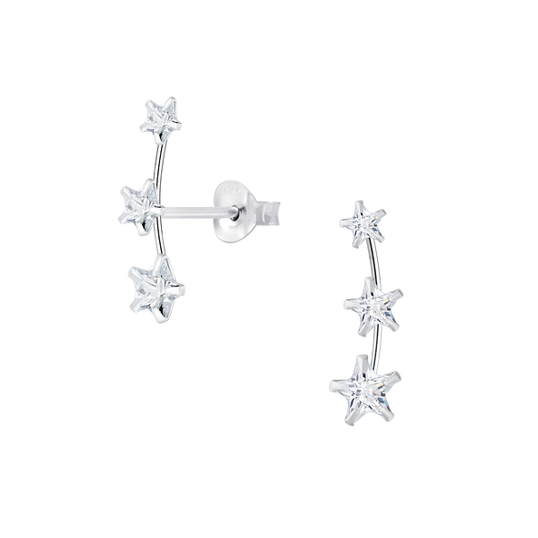 Wholesale Cubic Zirconia Line Sterling Silver Ear Studs - JD8152