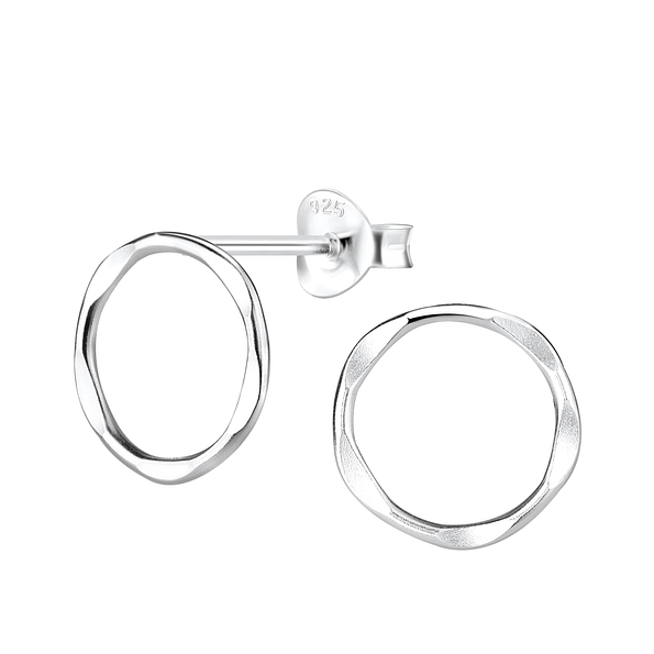Wholesale Sterling Silver Circle Ear Studs - JD8183
