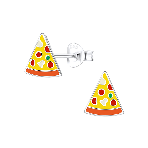 Wholesale Sterling Silver Pizza Ear Studs - JD9123