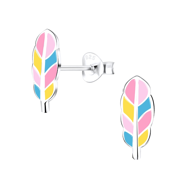 Wholesale Sterling Silver Feather Ear Studs - JD9283