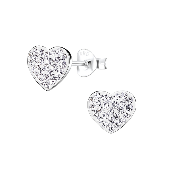 Wholesale Sterling Silver Heart Ear Studs - JD8927