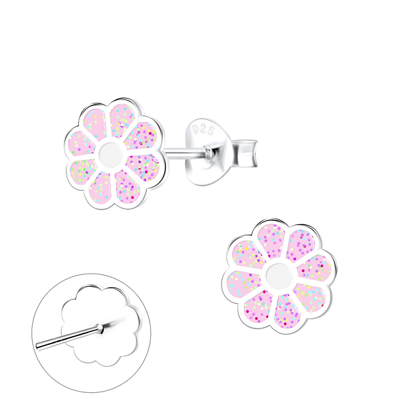 Wholesale Sterling Silver Daisy Ear Studs - JD10567