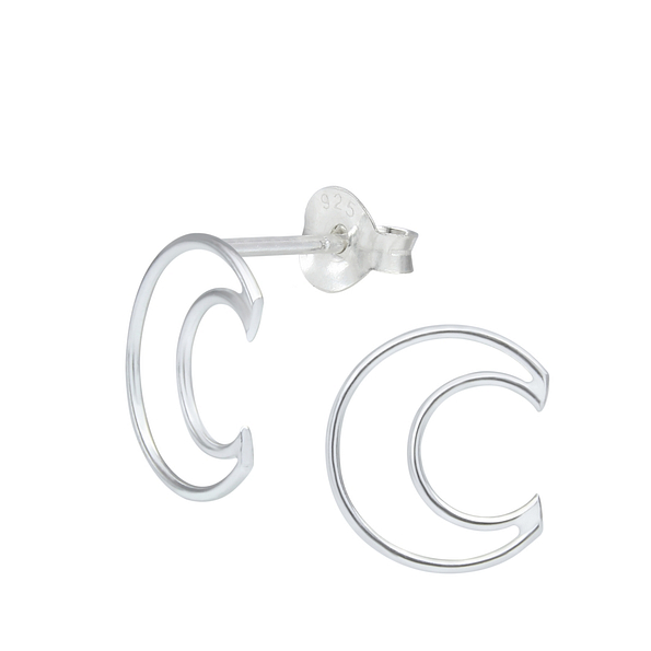 Wholesale Sterling Silver Moon Ear Studs - JD1108