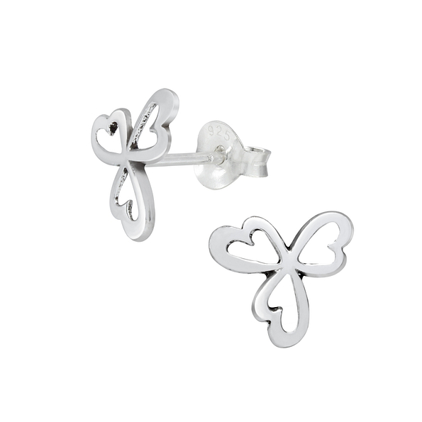 Wholesale Sterling Silver Triple Heart Ear Studs - JD1130