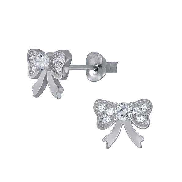 Wholesale Sterling Silver Bow Ear Studs - JD4508