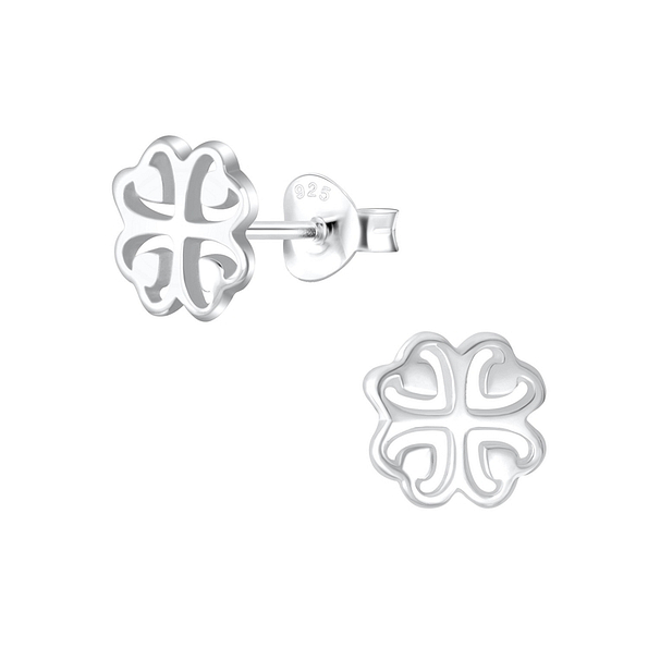 Wholesale Sterling Silver Clover Ear Studs - JD6715