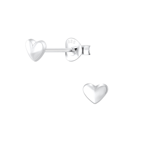 Wholesale Sterling Silver Heart Ear Studs - JD6949