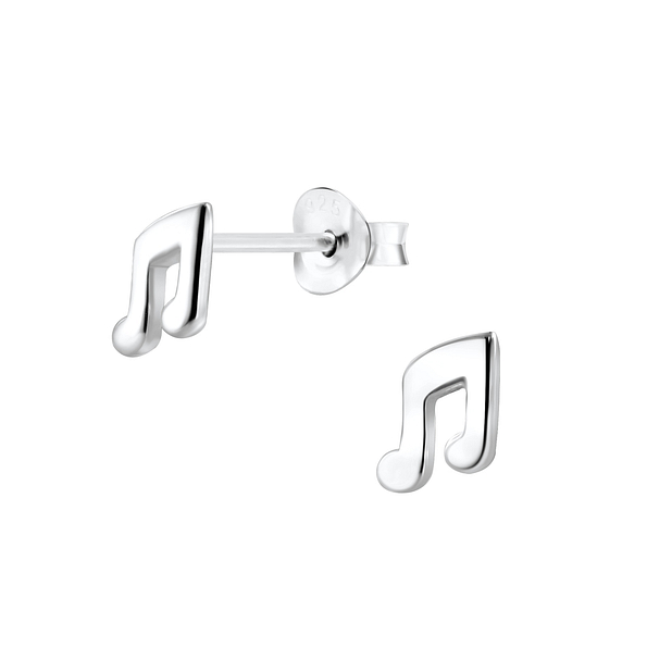 Wholesale Sterling Silver Music Note Ear Studs - JD6369