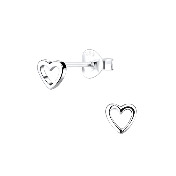 Wholesale Sterling Silver Heart Ear Studs - JD1158