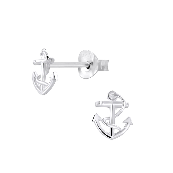 Wholesale Sterling Silver Anchor Ear Studs - JD5273