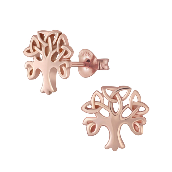 Wholesale Sterling Silver Celtic Tree Ear Studs - JD6428