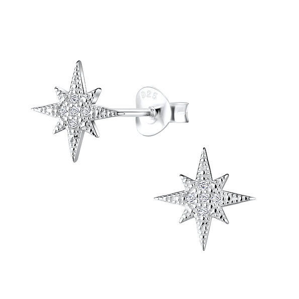 Wholesale Sterling Silver Star Ear Studs - JD9554