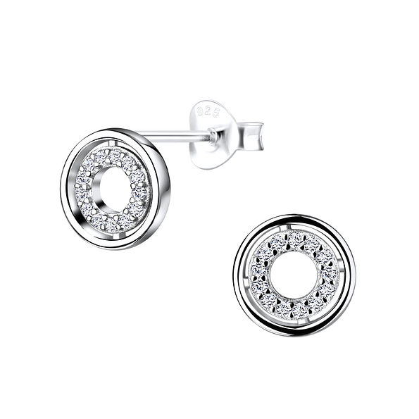 Wholesale Sterling Silver Circle Ear Studs - JD9558