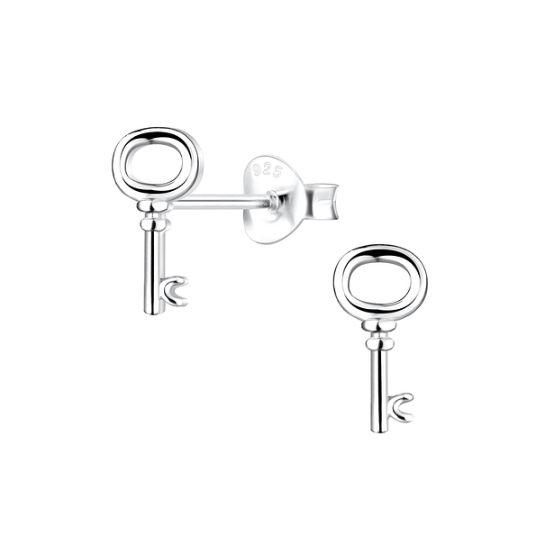 Wholesale Sterling Silver Key Ear Studs - JD10480