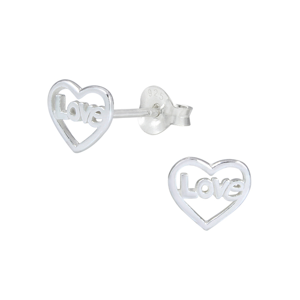 Wholesale Sterling Silver Love Ear Studs - JD1270