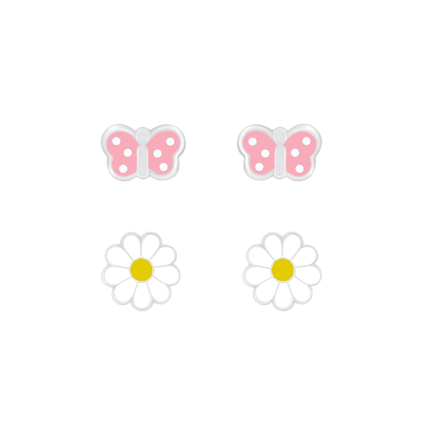 Wholesale Sterling Silver Nature Ear Studs Set - JD7624