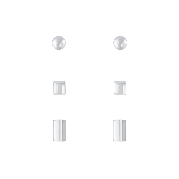 Wholesale Sterling Silver Minimal Ear Studs Set - JD7684