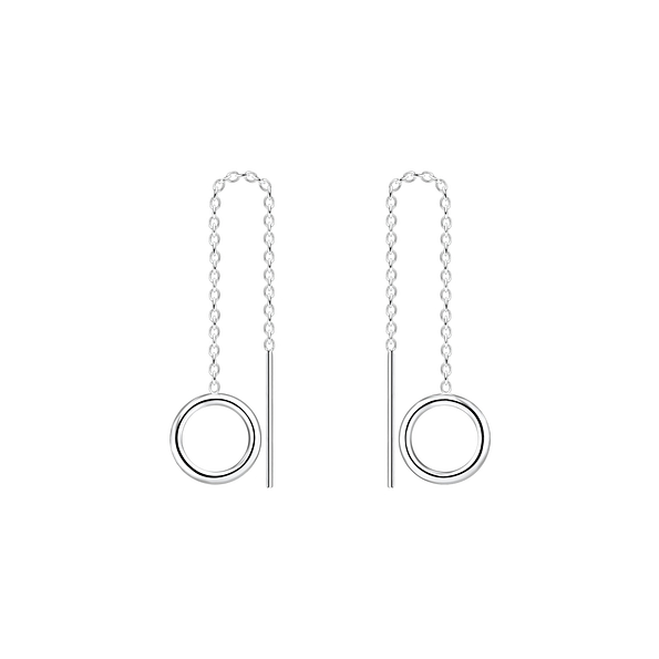 Wholesale Sterling Silver Thread Through Circle Earrings - JD5512
