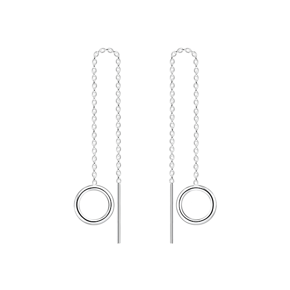 Wholesale Sterling Silver Thread Through Circle Earrings - JD5513