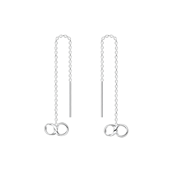 Wholesale Sterling Silver Thread Through Infinity Earrings - JD5503