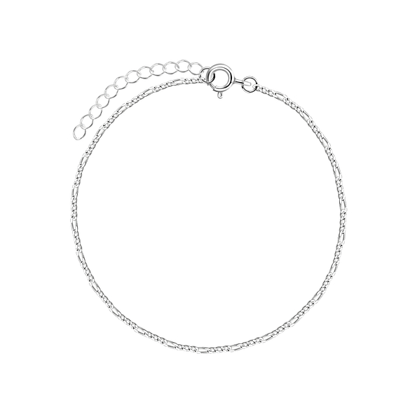 Wholesale 18cm Sterling Silver Figaro Bracelet - JD7753