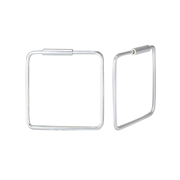 Wholesale 16mm Sterling Silver Square Ear Hoops - JD1645