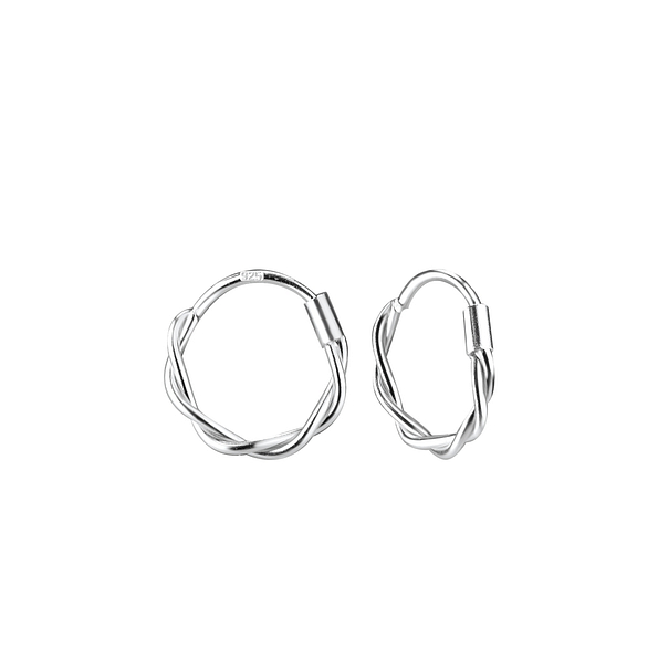 Wholesale 11mm Sterling Silver Twisted Ear Hoops - JD8203