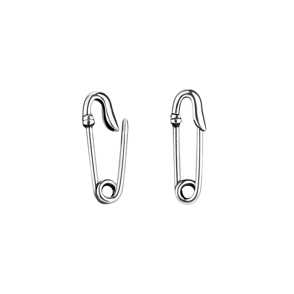 Wholesale Sterling Silver Safety Pin Ear Hoops - JD2795