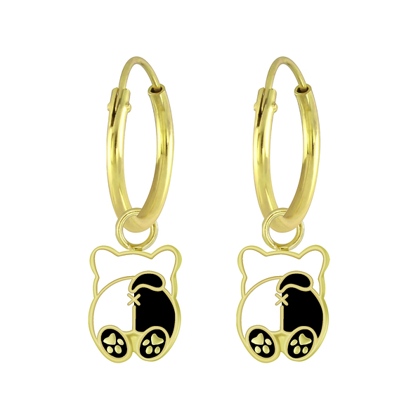 Wholesale Sterling Silver Dog Charm Ear Hoops - JD6787