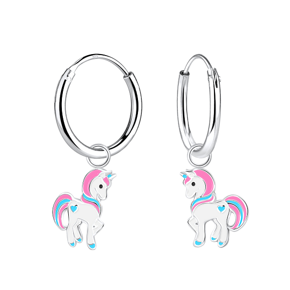 Wholesale Sterling Silver Unicorn Ear Hoops - JD8456