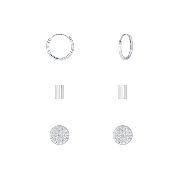 Wholesale Sterling Silver Minimal Earrings Set - JD7721
