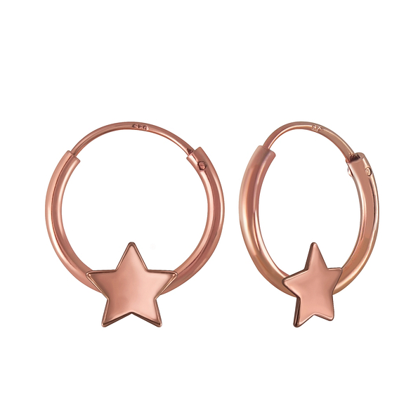 Wholesale Sterling Silver Star Ear Hoops - JD2232