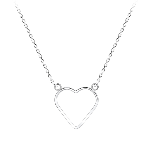 Wholesale Sterling Silver Heart Necklace - JD9171