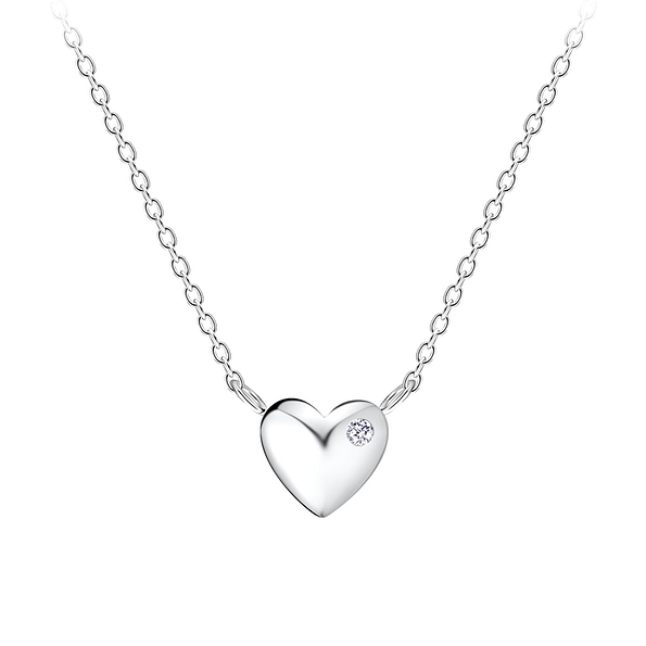 Wholesale Sterling Silver Heart Necklace - JD10015 Wholesale Sterling Silver Heart Necklace - JD10015
