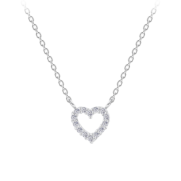 Wholesale Sterling Silver Heart Necklace - JD7782