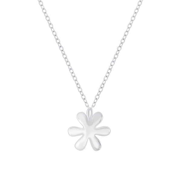 Wholesale Sterling Silver Flower Necklace - JD6731