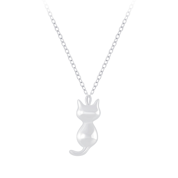 Wholesale Sterling Silver Cat Necklace - JD6730