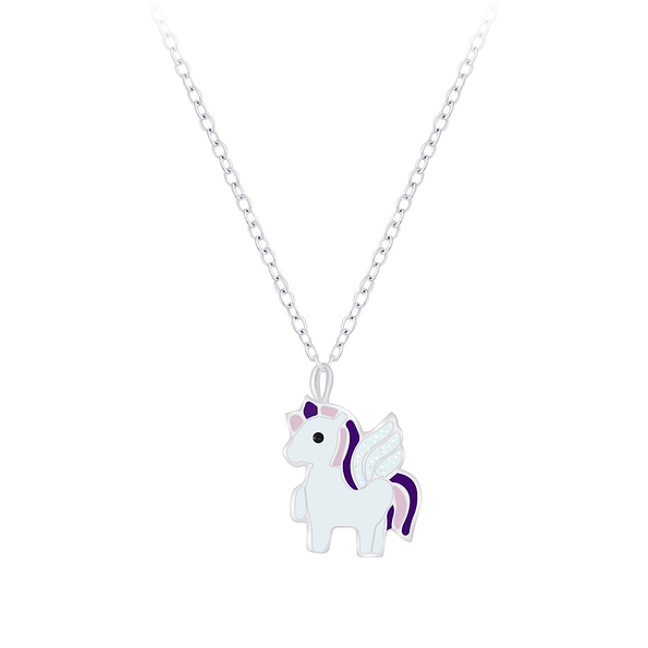 Wholesale Sterling Silver Unicorn Necklace - JD7554
