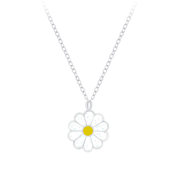 Wholesale Sterling Silver Daisy Flower Necklace - JD7201