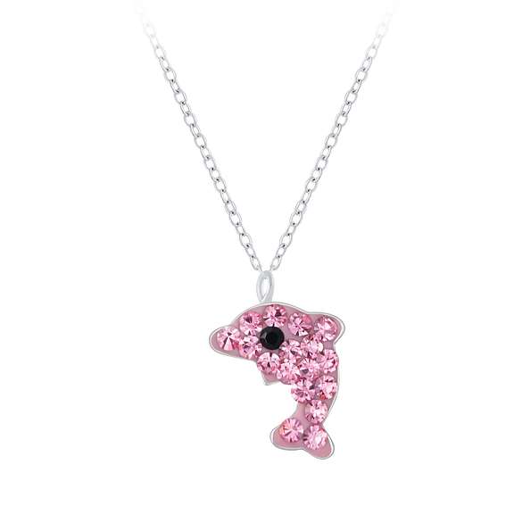 Wholesale Sterling Silver Dolphin Necklace - JD7390