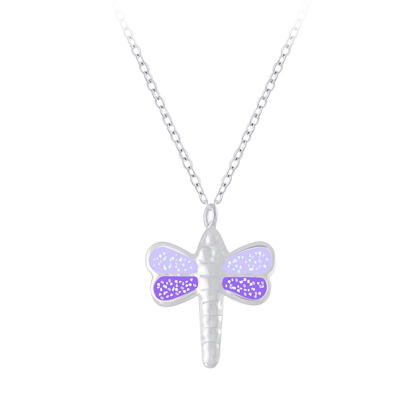 Wholesale Sterling Silver Dragonfly Necklace - JD7308