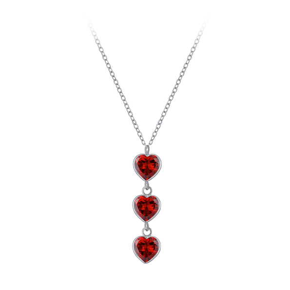 Wholesale Sterling Silver Heart Cubic Zirconia Necklace - JD3424