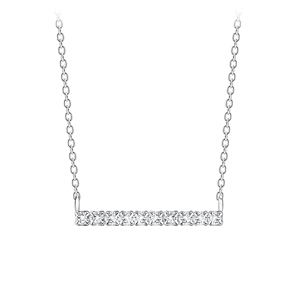 Wholesale Sterling Silver Bar Necklace - JD4706