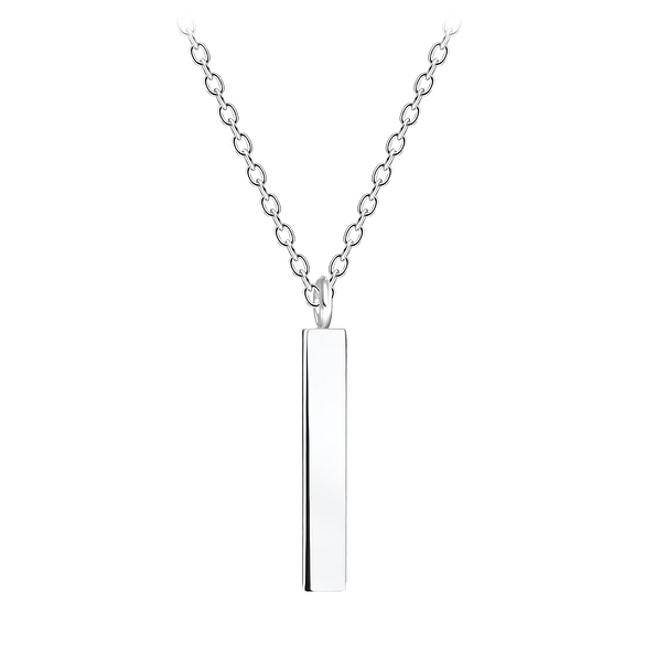 Wholesale Sterling Silver Bar Necklace - JD3552