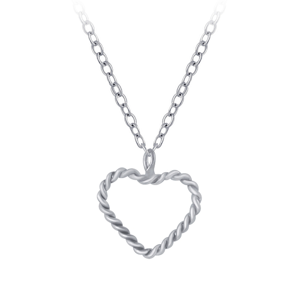 Wholesale Sterling Silver Heart Necklace - JD3546