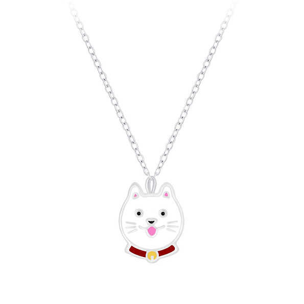Wholesale Sterling Silver Cat Necklace - JD7204
