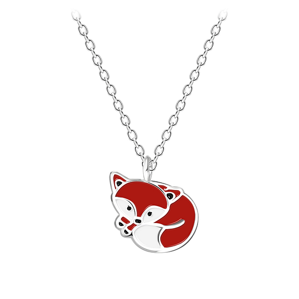 Wholesale Sterling Silver Fox Necklace - JD7280