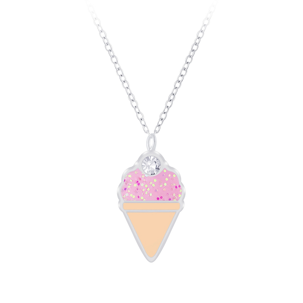 Wholesale Sterling Silver Ice Cream Necklace - JD7391