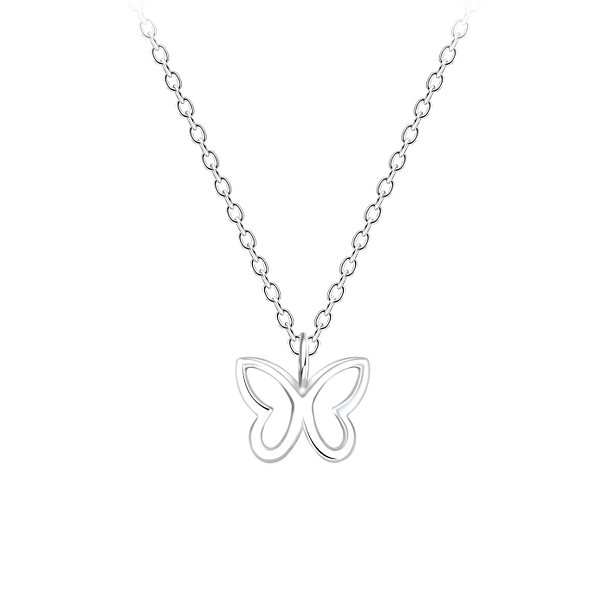 Wholesale Sterling Silver Butterfly Necklace - JD7172