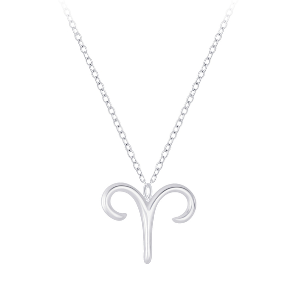 Wholesale Sterling Silver Aries Zodiac Sign Necklace - JD7040